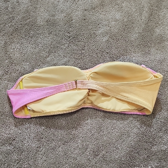 Pink and Yellow Strapless Top - Picture 2 of 2